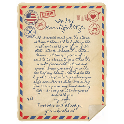 To My Wife Sherpa Blanket 60x80 | Forever and Always From Your Husband