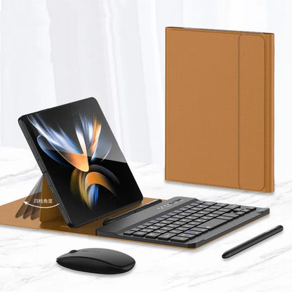 Wireless Keyboard & Folding Leather Case