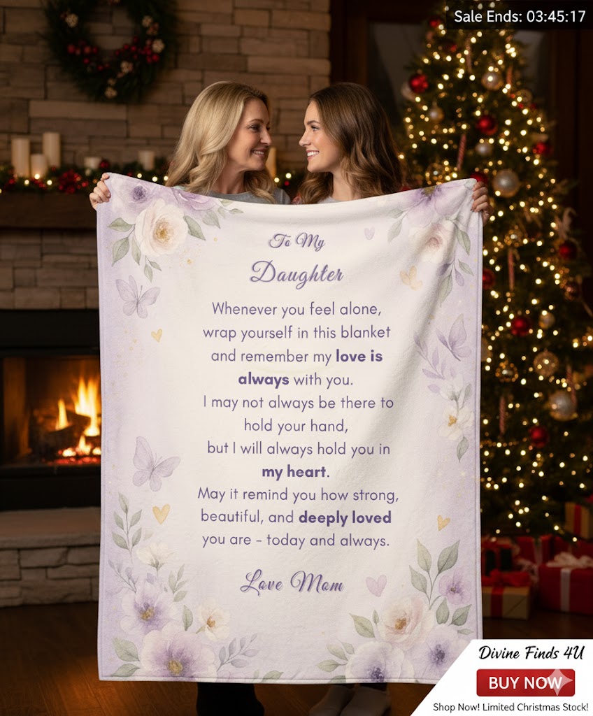 To My Daughter Blanket – Soft Velveteen Plush Floral Throw Gift from Mom – 50×60 Inspirational Keepsake Blanket