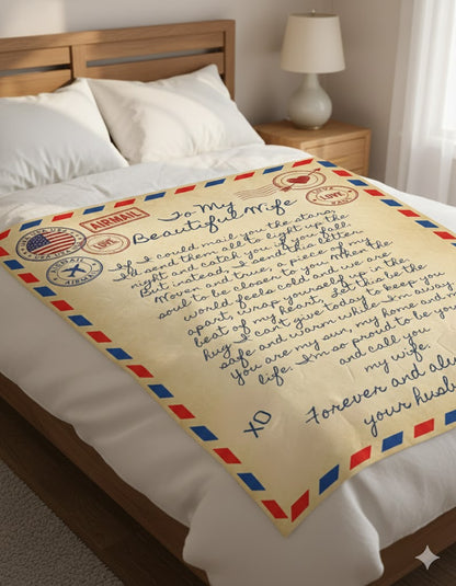 To My Wife Sherpa Blanket 60x80 | Forever and Always From Your Husband